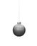 Matt grey vertically ribbed Christmas ball