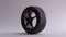 Matte Black Alloy Rim Wheel with a Complex Design with Racing Tyre