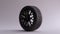 Matte Black Alloy Rim Wheel with a Complex Design with Racing Tyre