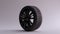 Matte Black Alloy Rim Wheel with a Complex Design with Racing Tyre