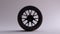 Matte Black Alloy Rim Wheel with a Complex Design with Racing Tyre