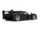 Matte black modern super race car - tail view