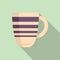 Matte mug icon flat vector. Hot cup