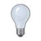 Matted, opaque tungsten light bulb, side view, sketch vector illustration