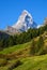 Matterhorn (4478m) in the Pennine Alps from Zermatt, Switzerland