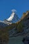 Matterhorn covered with small cloud, Canton of Valais, Alps