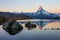 Matterhorn in early morning with reflection in StelliSee, Zermatt