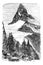 The Matterhorn or Monte cervino. Zermatt, Switzerland vintage engraving