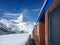 Matterhorn mountain and alpine landscape with Gornergrat railway