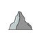 Matterhorn mountain symbol of Switzerland isolated