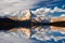 Matterhorn peak reflected in Stellisee Lake in Zermatt, Switzerland.