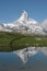 Matterhorn reflected in Leisee lake