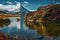 Matterhorn reflection in the lake Stellisee, Switzerland.