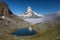 Matterhorn and Rillelsee lake , Swiss Alps