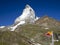 Matterhorn and Swiss Mobility sign post