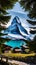 Matterhorn Switzerland mountain view illustration Artificial intelligence artwork generated