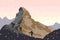 Matterhorn vector illustration including three climbers in winter
