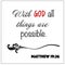 Matthew 19:26 - With God all things are possible design vector on white background for Christian encouragement from the New Testam