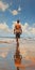 Matthew\\\'s Beach Walk: A Hyperrealist Painting Of Raw And Emotional Imagery