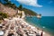 Mattinata Faraglioni stacks and beach coast of Baia Delle Zagare, Vieste Gargano, Apulia, Italy