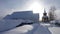 Mattmar church and Belltower in winter in Jamtland in Sweden