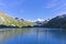 Mattmark lake in Alps, Switzerland, Europe