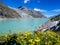 Mattmark lake in the canton of Valais Switzerland