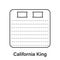 Mattress California King Line Icon. Bed Size Dimension Linear Pictogram. Bed Length Measurement for Bedchamber in Hotel