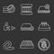 Mattress chalk icons set