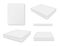 Mattress  futon or flock bed realistic mockups set. Top  side  three quater view