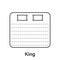 Mattress King Size Line Icon. Bed Size Dimension Linear Pictogram. Bed Length Measurement for Bedchamber in Hotel or