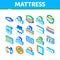 Mattress Orthopedic Isometric Icons Set Vector