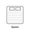 Mattress Queen Size Line Icon. Bed Size Dimension Linear Pictogram. Bed Length Measurement for Bedchamber in Hotel or