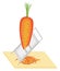 Mature beautiful carrots. Grate the vegetables. Preparing Korean carrots. Healthy delicious, food. Vector illustration