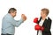 Mature business people having confrontation