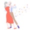 Mature couple dancing.