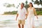 Mature Couple Enjoying Walk on the Beach