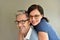 Mature couple with eyeglasses