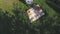 Mature couple at lunch outdoor. Shot from drone.