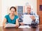 Mature couple reading documents