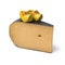 Mature Dutch Gouda cheese with wooden shoes