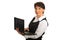 Mature executive woman using laptop