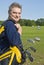 Mature Man Carrying a Golf Bag