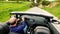 Mature Man Driving Convertible Sports Car