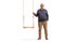 Mature man standing next to a wooden swing