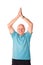 Mature older man doing yoga