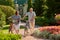 Mature retired married couple with bikes.