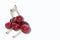 Mature ripe red cherries isolated