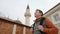 Mature tourist enjoy a stroll through the old town of Trebinje, Bosnia and Herzegovina.