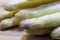 Mature white asparagus tips for sale from greengrocers in spring